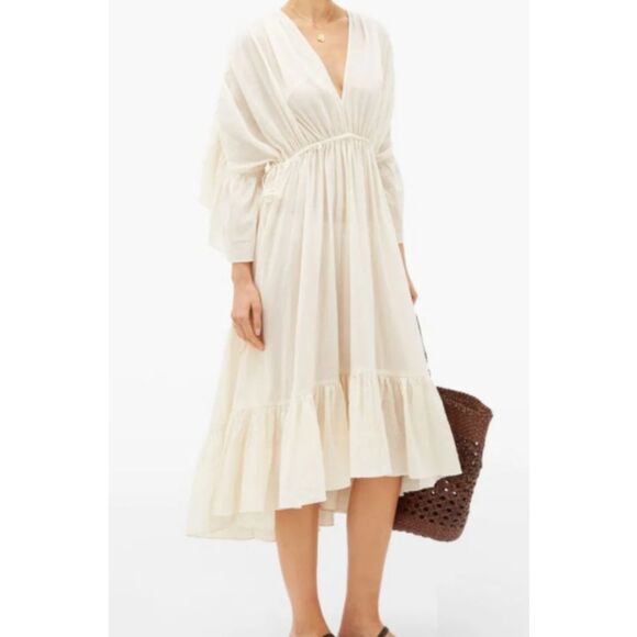 Loup Charmant Purple Flowy Dress Size Small Deep V Front Open Back - Picture 13 of 14